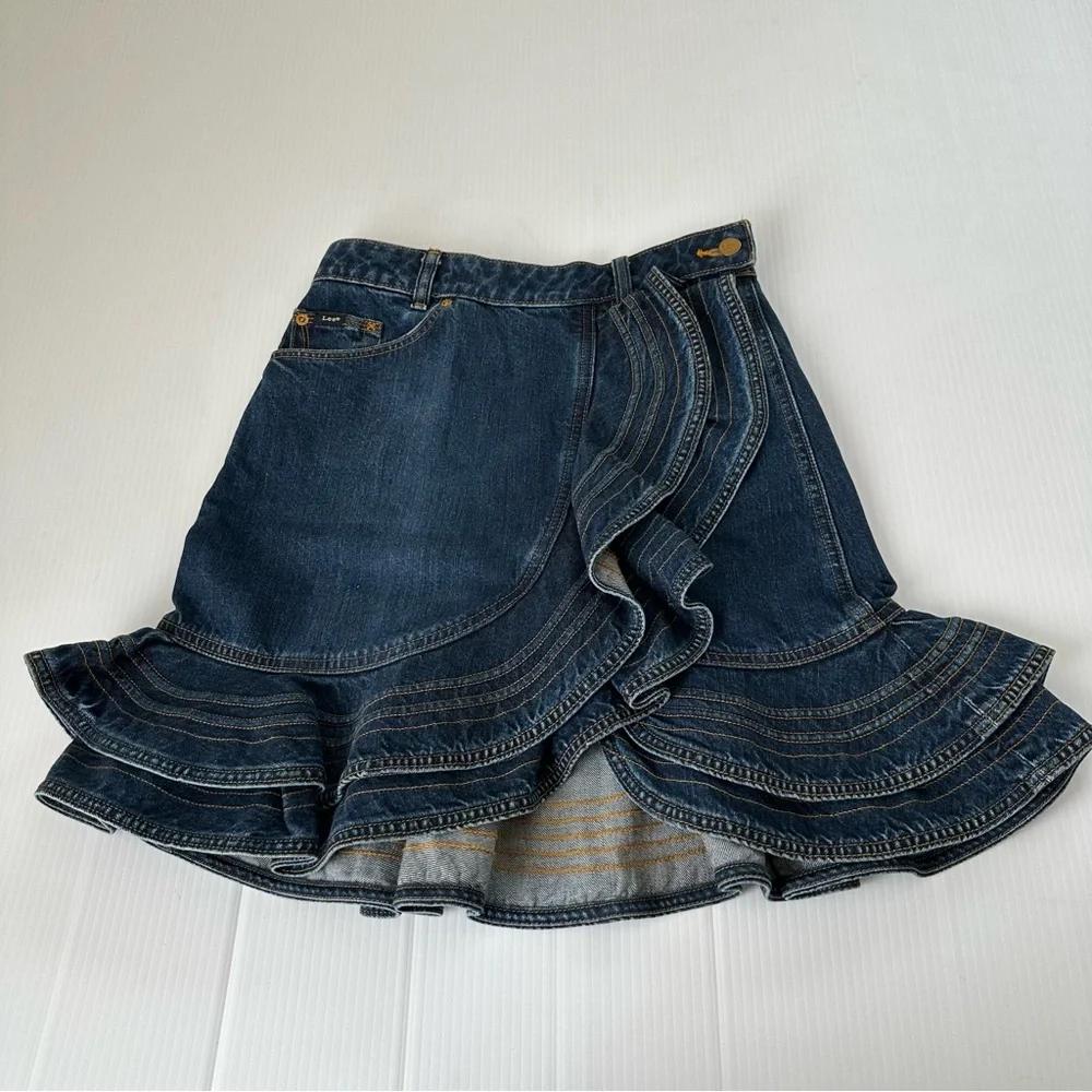 Lee x Self-Portrait Tiered Ruffle HemMini Skirt, 4 US - Picture 4 of 14